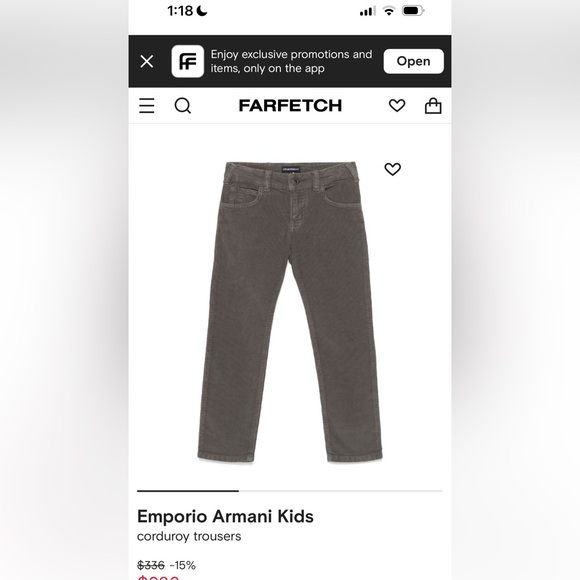 Emporia Armani boys corduroy velvet pants size 8 - Picture 6 of 7